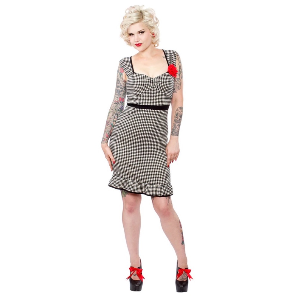 Sourpuss Houndstooth Wiggle Dress
